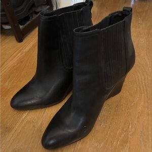 Sam Edelman Black leather Ankle Wedge Boots